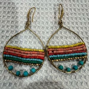 Boho Teardrop Multicolor Earrings Gold Plated
